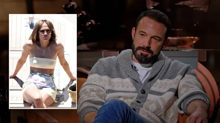 Ben Affleck explains why he always looks angry in photos, while Jennifer Lopez